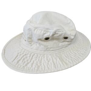 Dorfman Fishing Bucket Hat Cotton Canvas Size Medium Khaki Outdoor Camping Strap